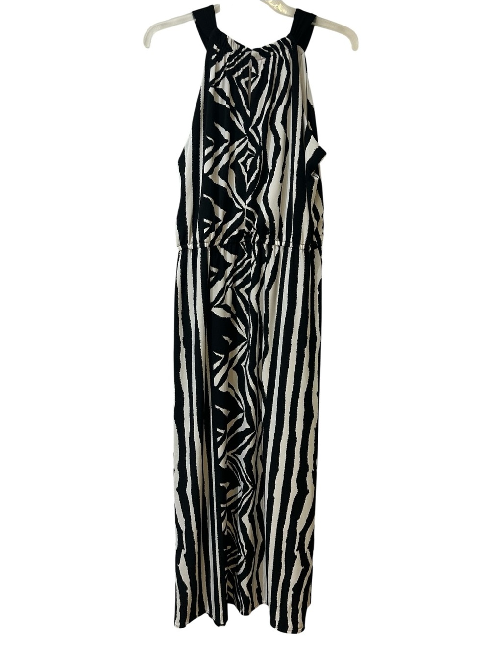 Chico's Collection Black and White Maxi Dress. Size large
